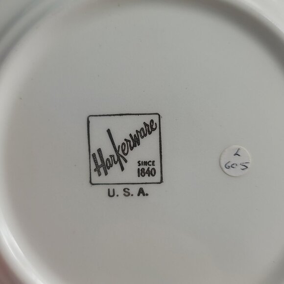 TWO Harker Pottery Currier and Ives Bread Plates Wilderness Feeding the Chickens - Picture 14 of 14